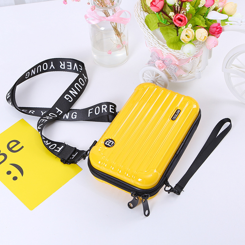 Wallet designers women unique luggage briefcase shape cute PVC hard leather small purse girls one shoulder minimalist wallets