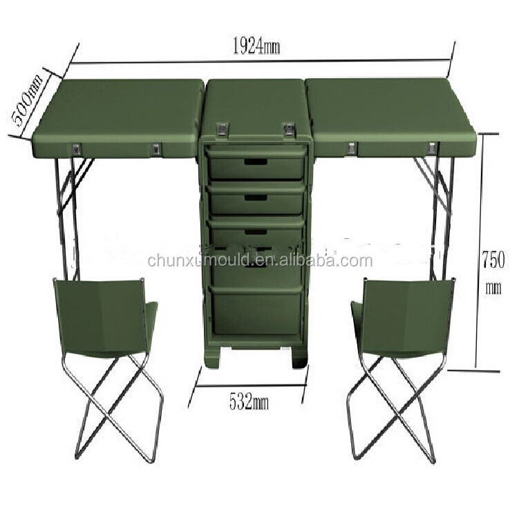 OEM rotomolding plastic army field table and chair manufacturer