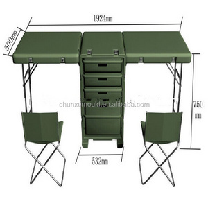 OEM rotomolding plastic army field table and chair manufacturer