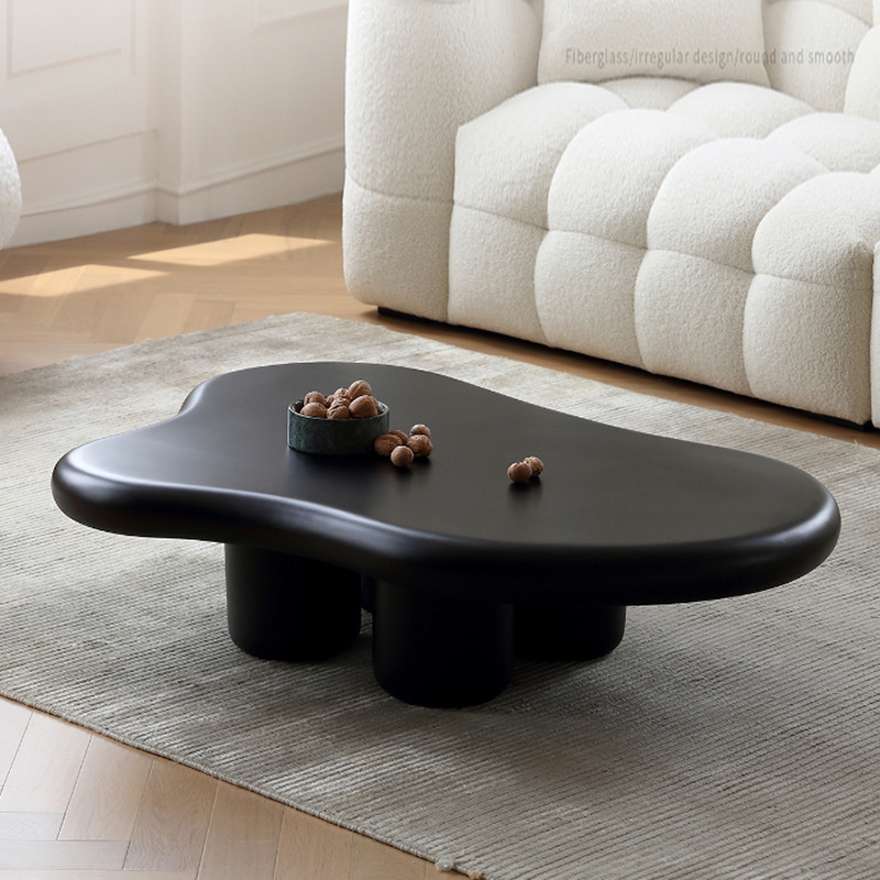 ATUNUS Household Nordic Minimalist And Luxurious Mini Unique Black Elegant Coffee Table Small Unit Wind Cloud Tea Table