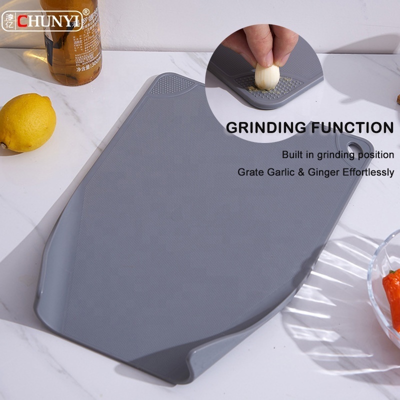 Custom 3-Packing Kitchen Closed Stand Bottom Mix Colored Plastic Cutting Board Mats Chopping Block With Hang Hole