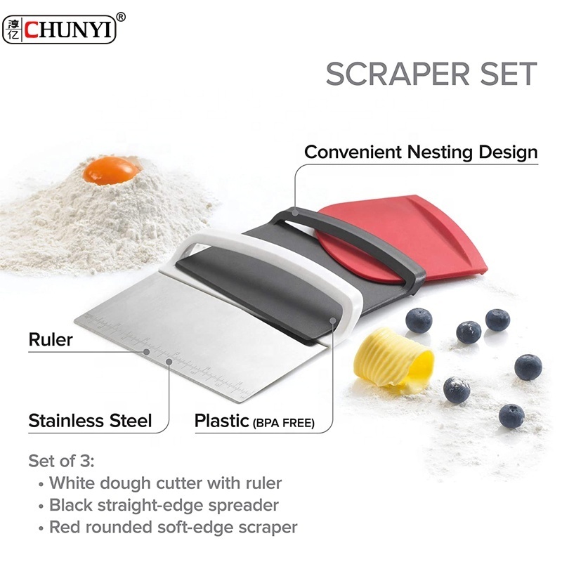 Hot selling Dough Cutter  Multipurpose Food Scrappers for Bread Cake Cream for Baking & Pastry Tools kitchen utensil