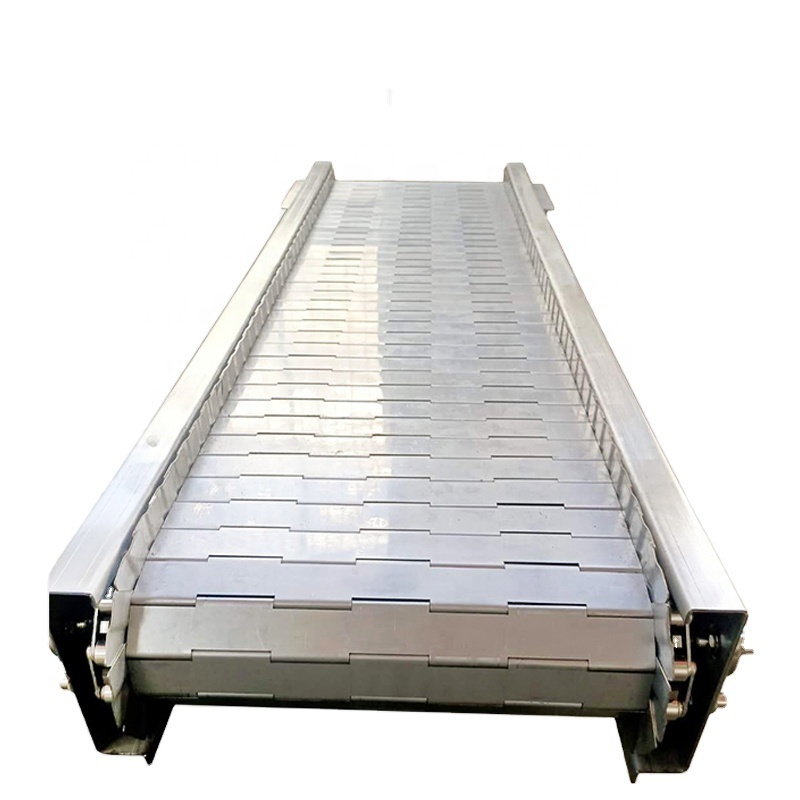 Stainless carbon steel hinged Slat Chain plate Conveyor for conveying food/medicine/cement/alloy construction materials