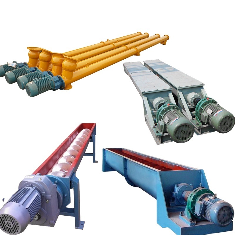 Small vertical Cement wood chip U shaped auger Screw Conveyor for pellet and cement