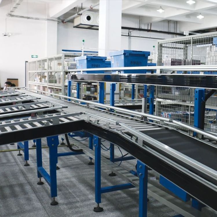 stainless steel powered / gravity manual roller Automatic  pallet conveyor system Line motorized roller conveyor for carton box