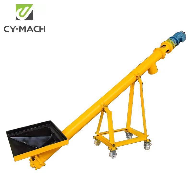 Carbon steel small Hopper incline screw  Auger Conveyor used in Cement or Grain Industry