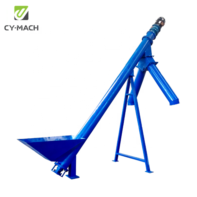 Carbon steel small Hopper incline screw  Auger Conveyor used in Cement or Grain Industry