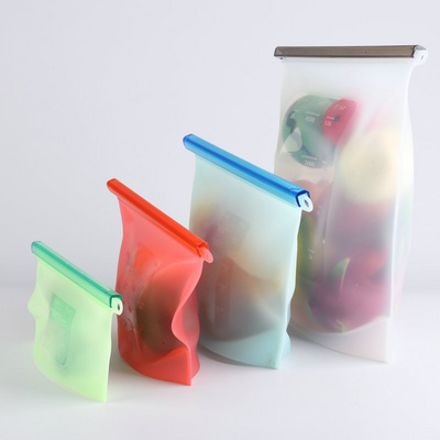 Food Storage Bag Silicone Sandwich Bag 500ml/1000ml/1500ml/2000ml/3000ml/4000ml Preservation Reusable Silicone Kitchen Foldable