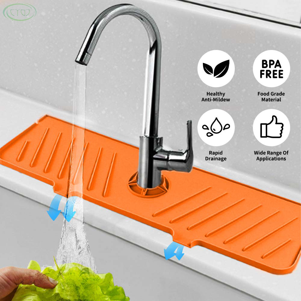 High Quality Sink Faucet Mats Countertop Protection Drying Draining Pads Silicone Kitchen Sink Splash Guard