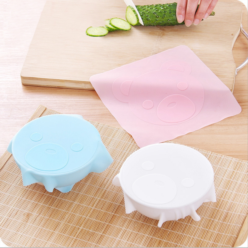 Reusable Silicone Stretch Lids Universal Silicone Suction Lid  Food Cover Stretch Wrap