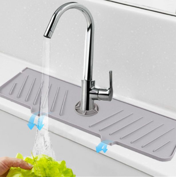 High Quality Sink Faucet Mats Countertop Protection Drying Draining Pads Silicone Kitchen Sink Splash Guard