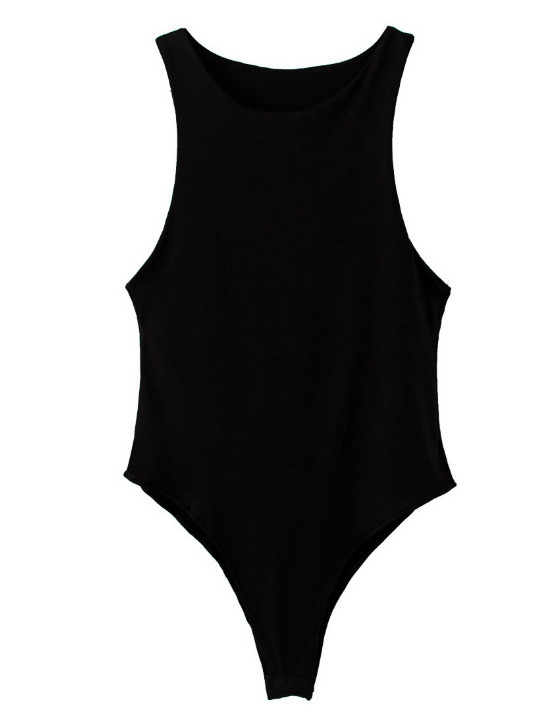 Summer sleeveless beach gym  sexy bodycon slim fit solid one piece jumpsuit  for women