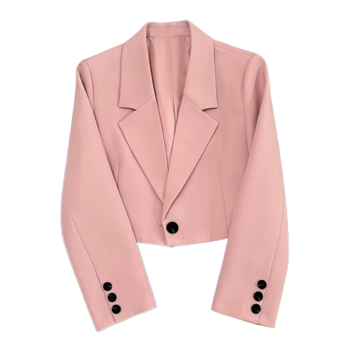 Latest products casual solid autumn single button elegant women korean crop blazer