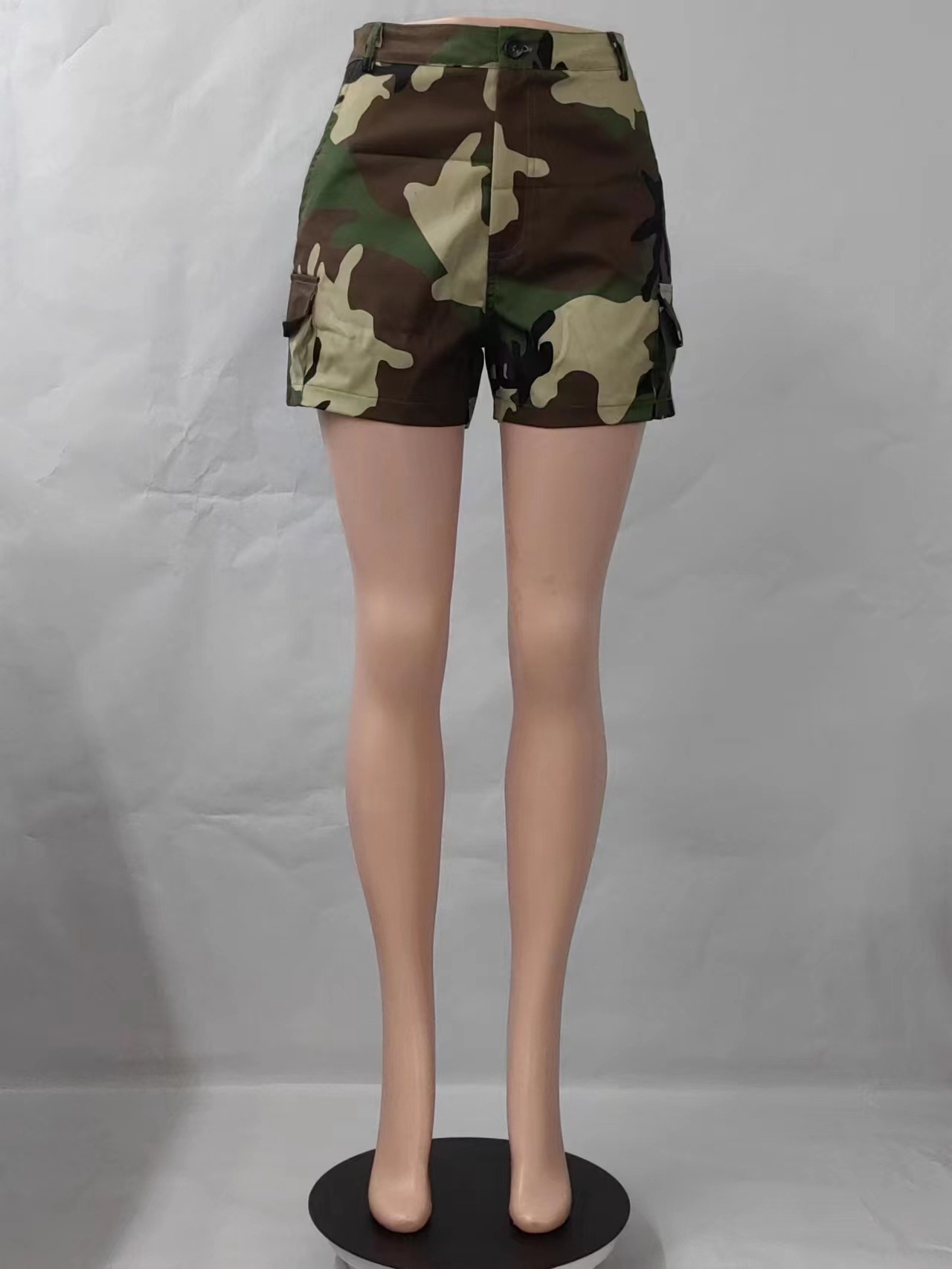 Summer Women's Casual High Waisted Camo Shorts Joggers Pants Sexy Fashion Camouflage Cargo Shorts with Pockets