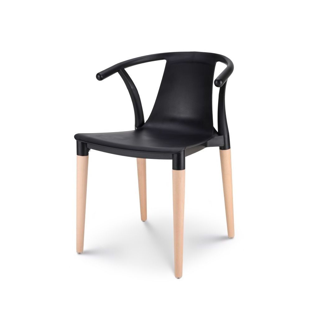 Modern dinning design chairs black plastic wooden dining armdesign chair