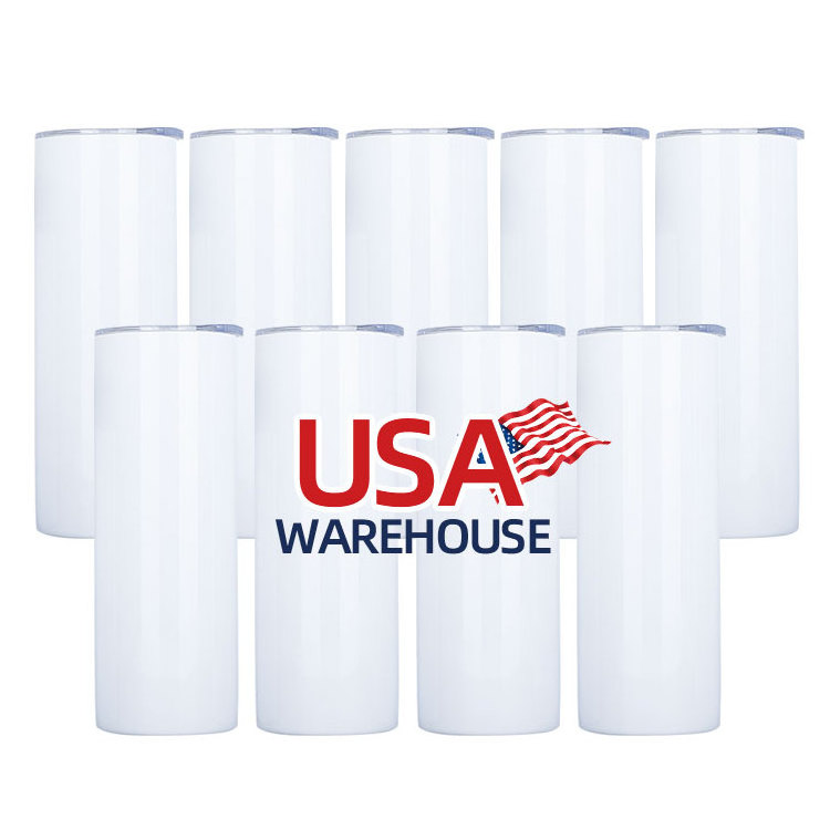 USA Warehouse 20oz tumbler wine 304 Sublimation blanks Stainless Steel Double Wall Vacuum skinny cups sublimation tumbler