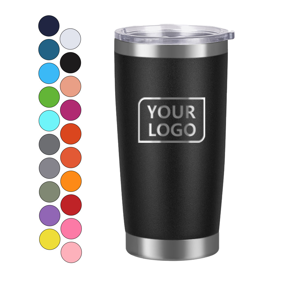 Custom logo 20oz Stainless Steel Tumblers Bulk Insulated Travel Cup Double Wall Vacuum Coffee Mug with Lid