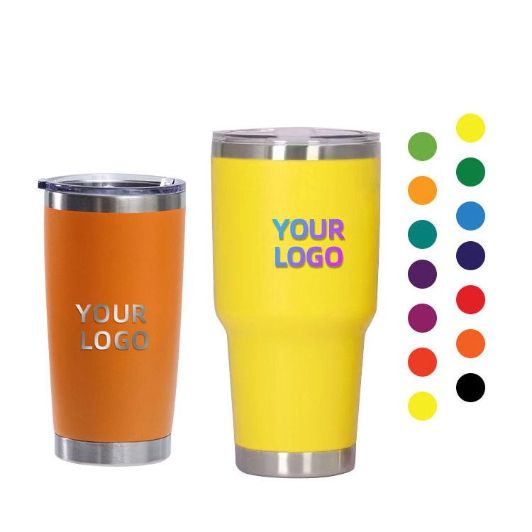 20oz 30oz Double Wall Stainless Steel Vacuum Insulated termos powder coated tumbler coffee eco friendly travels mugs with straw