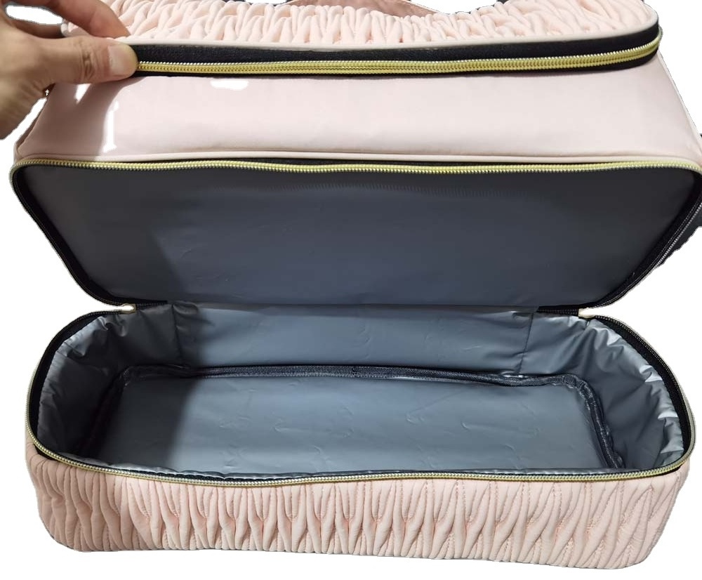 Travel Case Water-Resistant Storage Bag Double-Layer Compatible Hair Dryer Bag