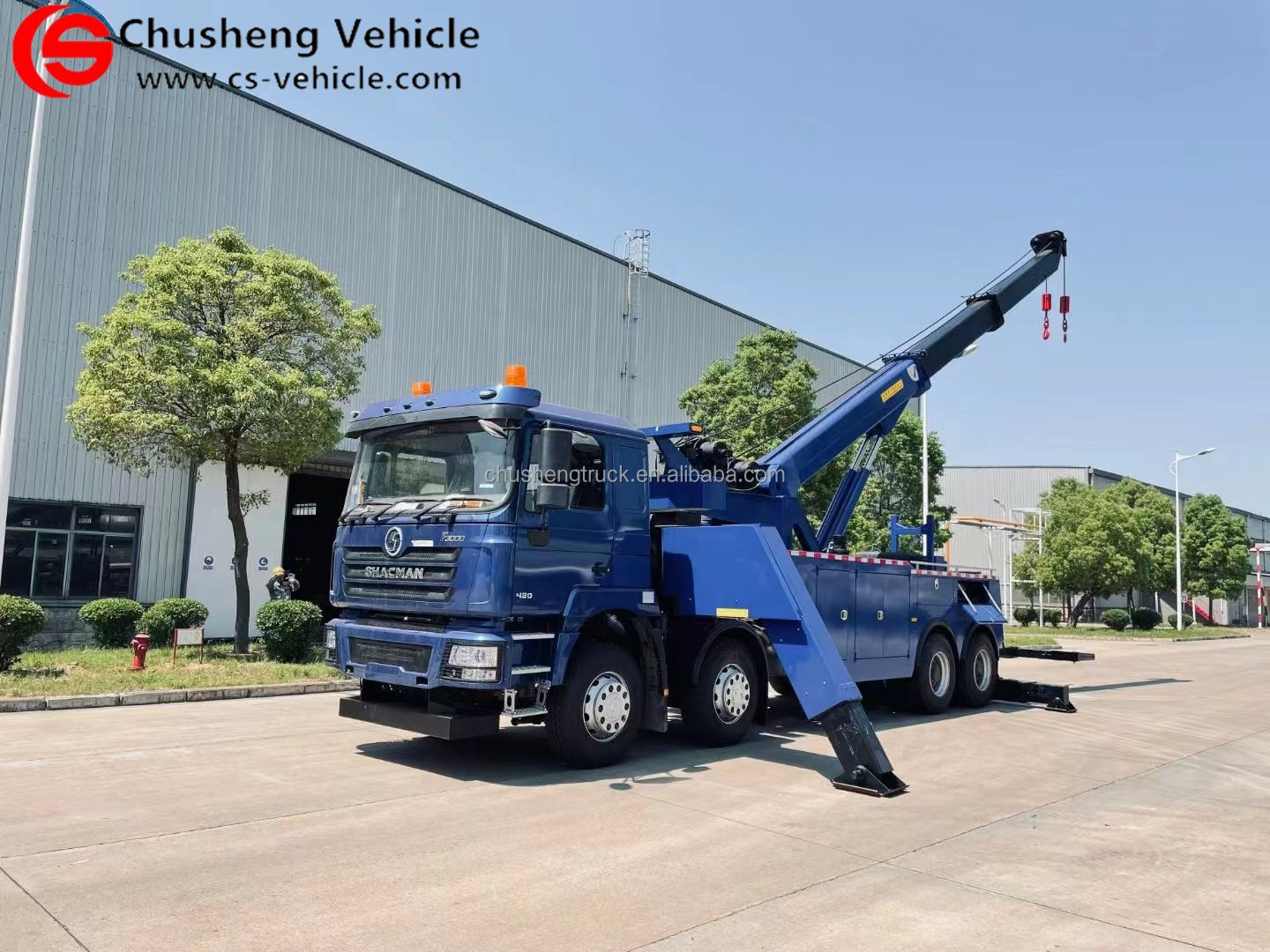 SHACMAN 50 Ton Heavy Rotator Recovery Wrecker 8x4 Towing Truck Crane Towing Truck remorque