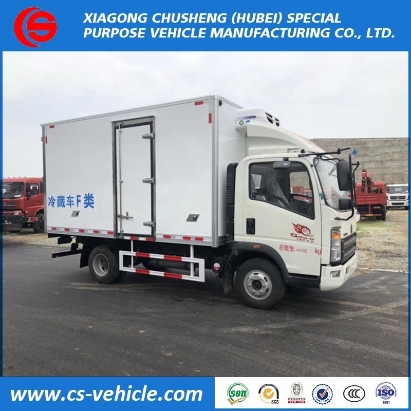 HOWO 4x2  3 tons refrigerated truck 5 tons Thermo King Refrigerator truck