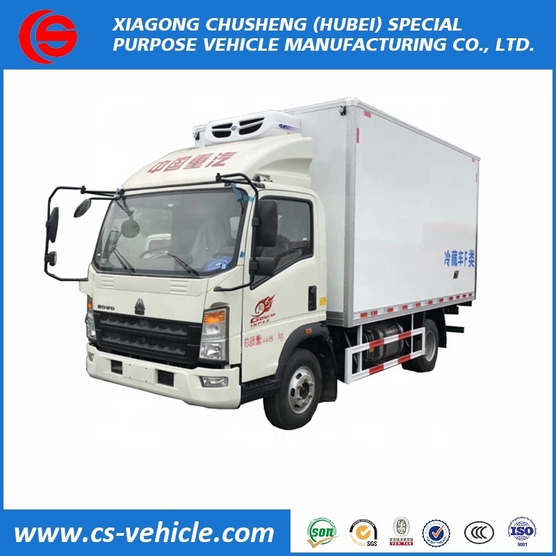 HOWO 4x2  3 tons refrigerated truck 5 tons Thermo King Refrigerator truck