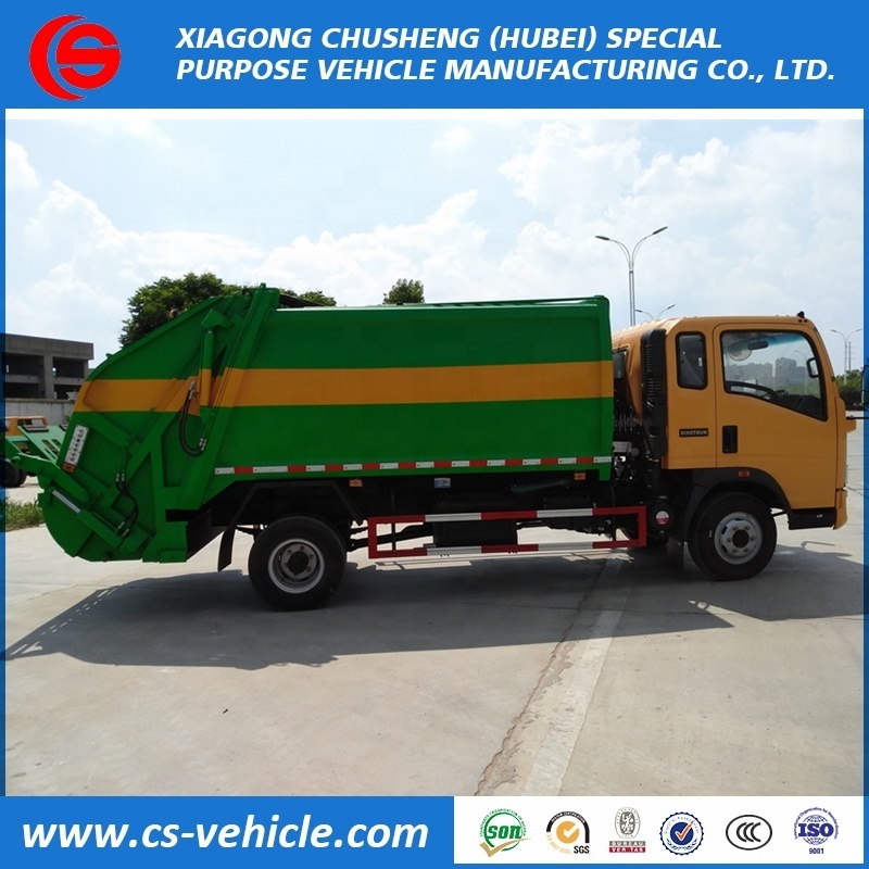 HOWO 4x2 140hp 8M3 5tons 8 tons Compressed garbage truck Garbage Compactor Trucks