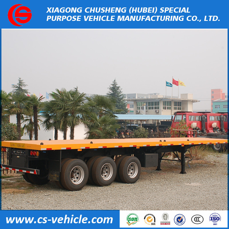 Dimensions ,wheelbase of 12m 40ft 30ton low bed semi tractor flatbed trailer with best price