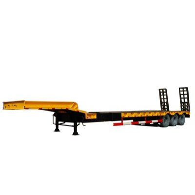 China 3 Axle 4 Axle 5 Axle low loader trailer carrying crane excavator lowbed semi trailer for sale