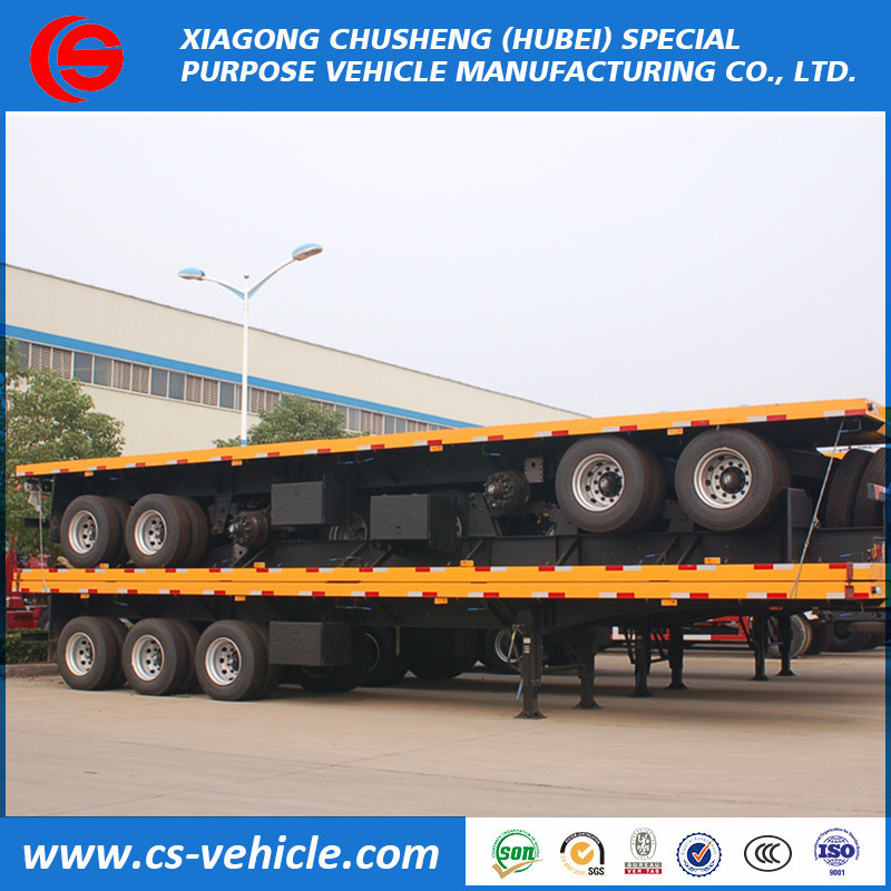 Dimensions ,wheelbase of 12m 40ft 30ton low bed semi tractor flatbed trailer with best price