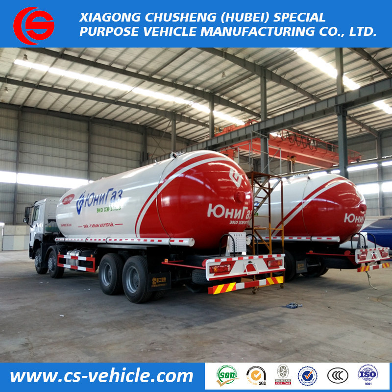 Low price 8x4 HOWO 36m3 35500 liters gas cylinder delivery truck lpg tank truck 15 ton