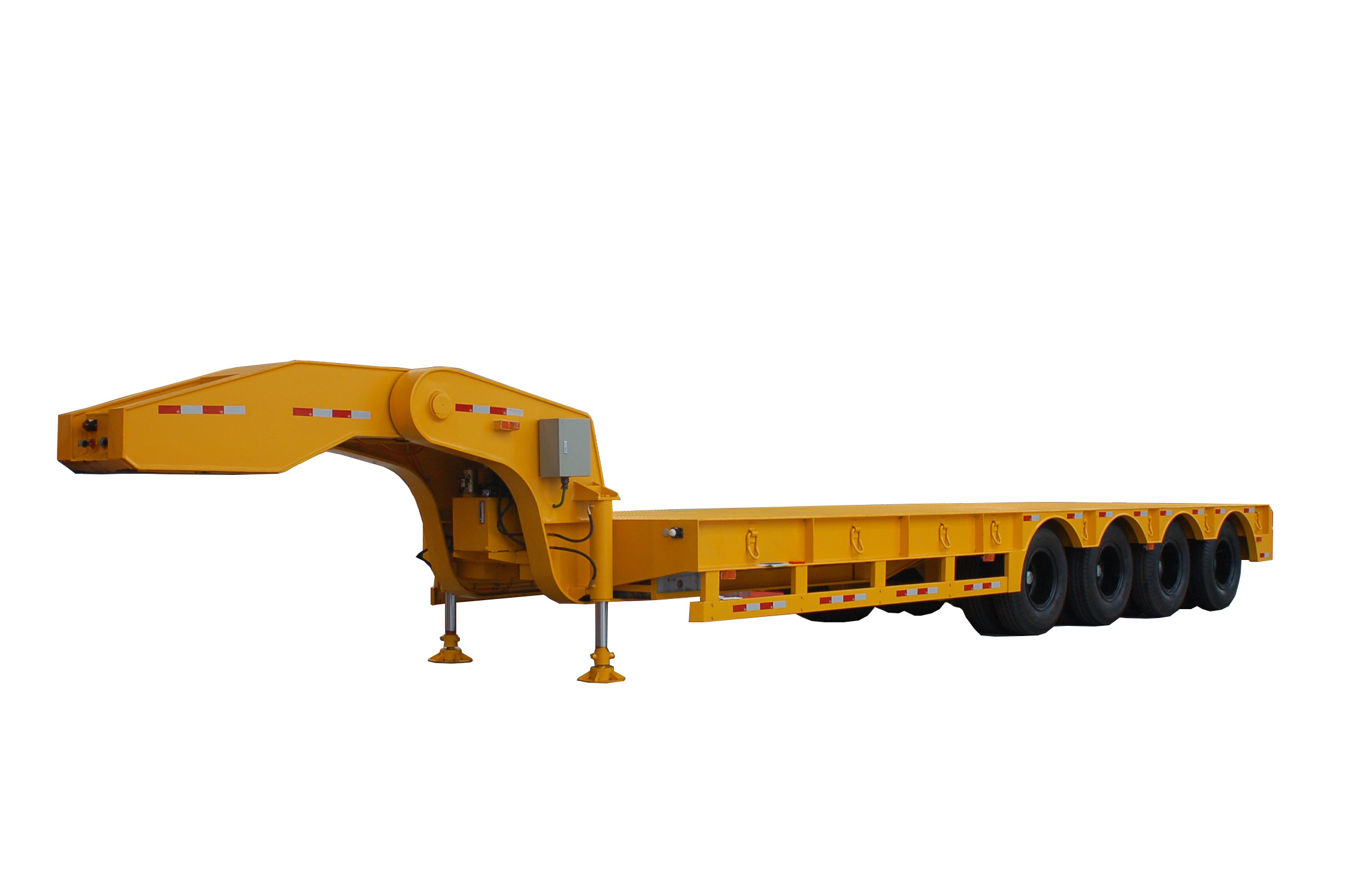 China 3 Axle 4 Axle 5 Axle low loader trailer carrying crane excavator lowbed semi trailer for sale