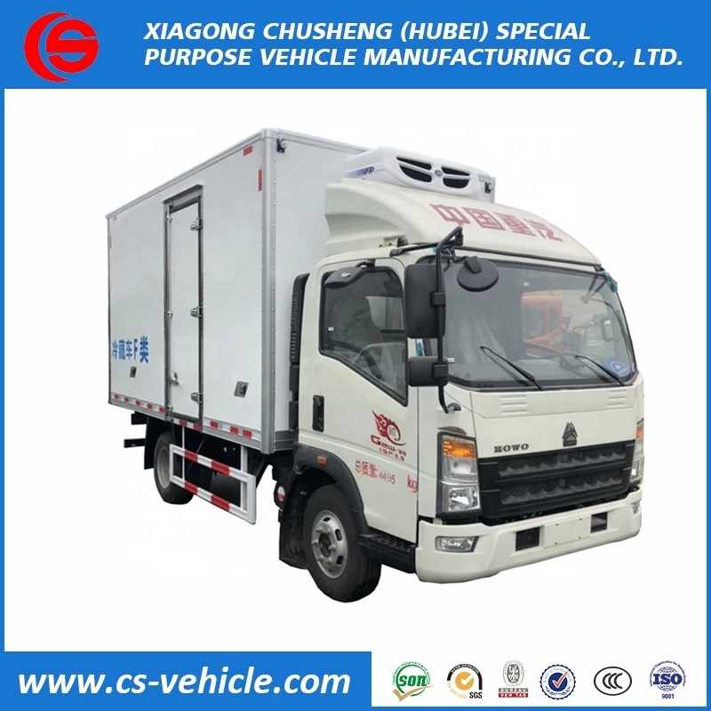 HOWO 4x2  3 tons refrigerated truck 5 tons Thermo King Refrigerator truck