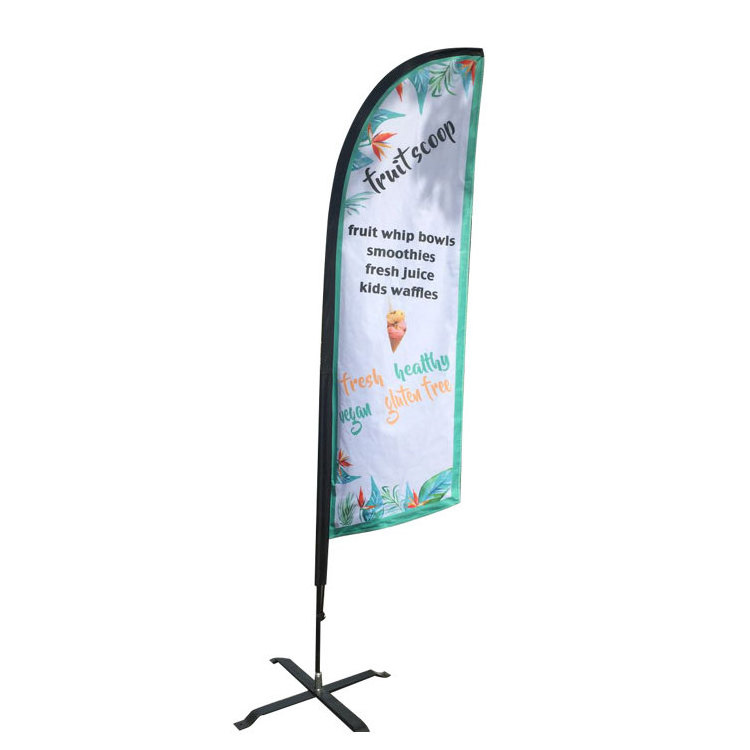 wholesale Outdoor advertising promotion Flags banners feather digital printing double sided Beach Flag