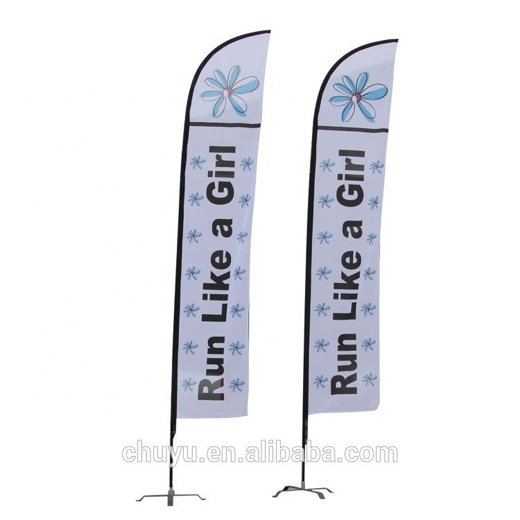 Flying Advertising Teardrop Feather Beach Flag Banner Stand