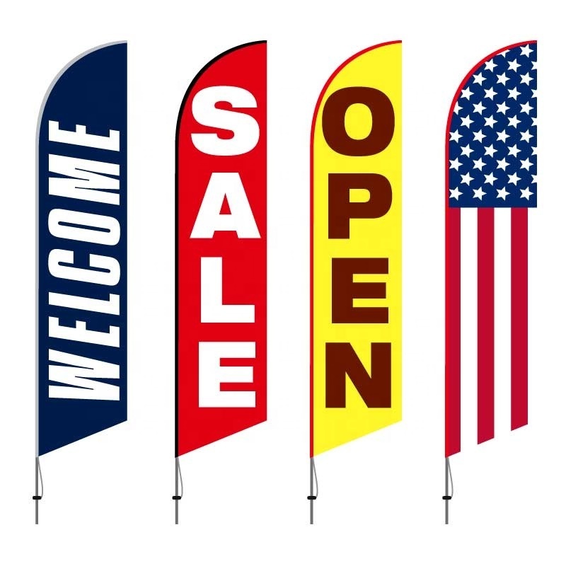 Flying Advertising Teardrop Feather Beach Flag Banner Stand