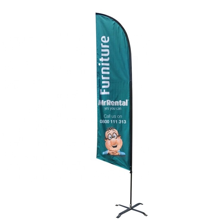 wholesale Outdoor advertising promotion Flags banners feather digital printing double sided Beach Flag