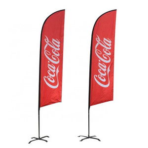 wholesale Outdoor advertising promotion Flags banners feather digital printing double sided Beach Flag