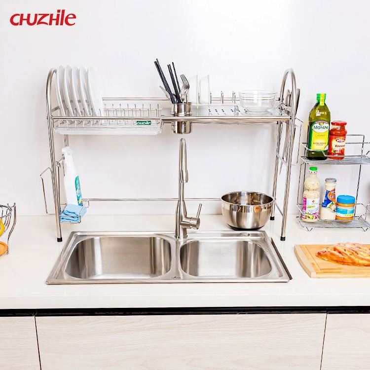 hot sale 3 layer Stainless steel kitchen utensil rack drainer dish storage holders