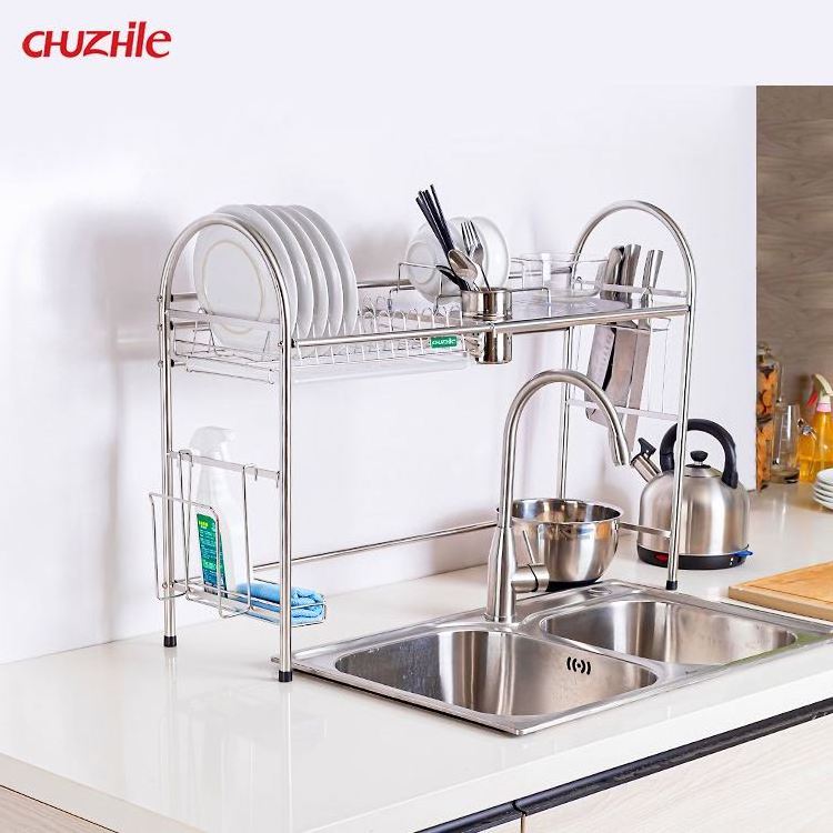 hot sale 3 layer Stainless steel kitchen utensil rack drainer dish storage holders