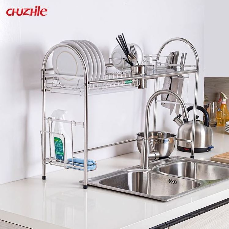 hot sale 3 layer Stainless steel kitchen utensil rack drainer dish storage holders