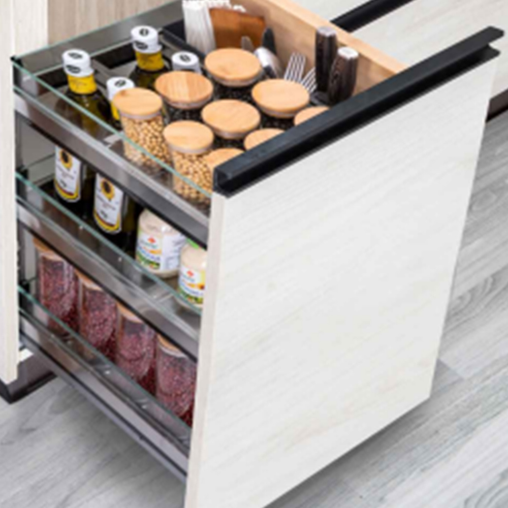 Cabinet Hardware Pull Down Pullout Drawers Storage Pull Out Kitchen Stainless Steel Basket