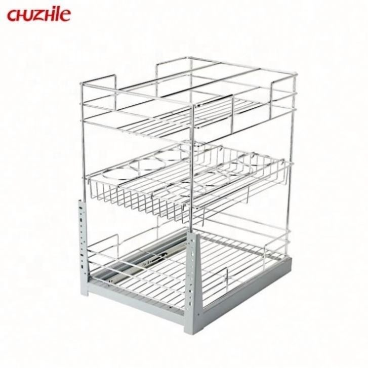 Pantry Organizer Metal Iron 400mm Width kitchen basket pull out basket kitchen baskets drawer