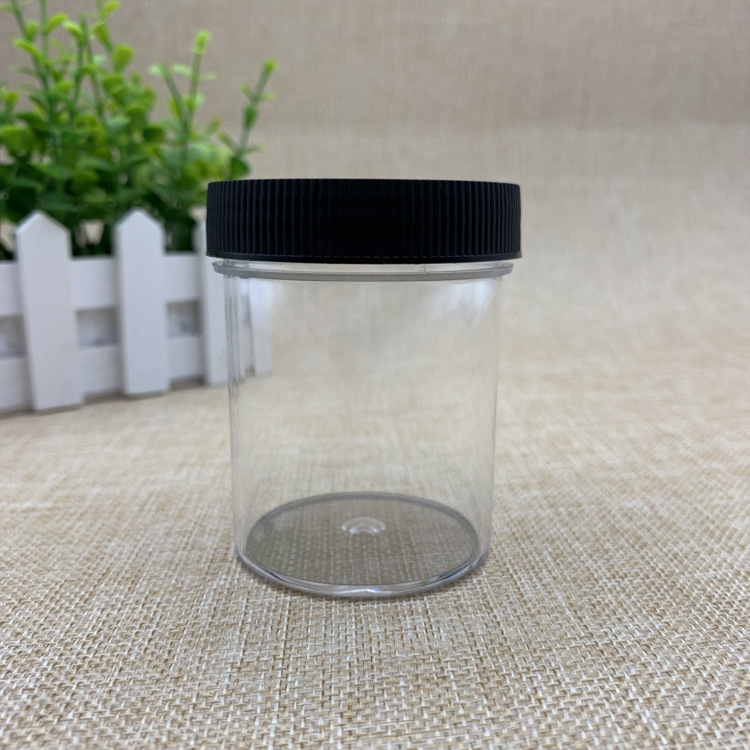 cosmetic packaging jar top sell empty wide mouth slime storage container with white lid 120ml clear plastic pet cream jar