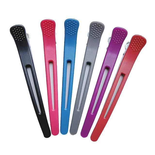 Customized Salon Hair Clips Plastic Hair Grip Clips Home Styling Non-Slip Dividing Duckbill Barber clip