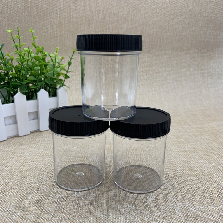 cosmetic packaging jar top sell empty wide mouth slime storage container with white lid 120ml clear plastic pet cream jar