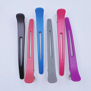 Customized Salon Hair Clips Plastic Hair Grip Clips Home Styling Non-Slip Dividing Duckbill Barber clip