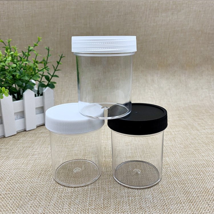 cosmetic packaging jar top sell empty wide mouth slime storage container with white lid 120ml clear plastic pet cream jar