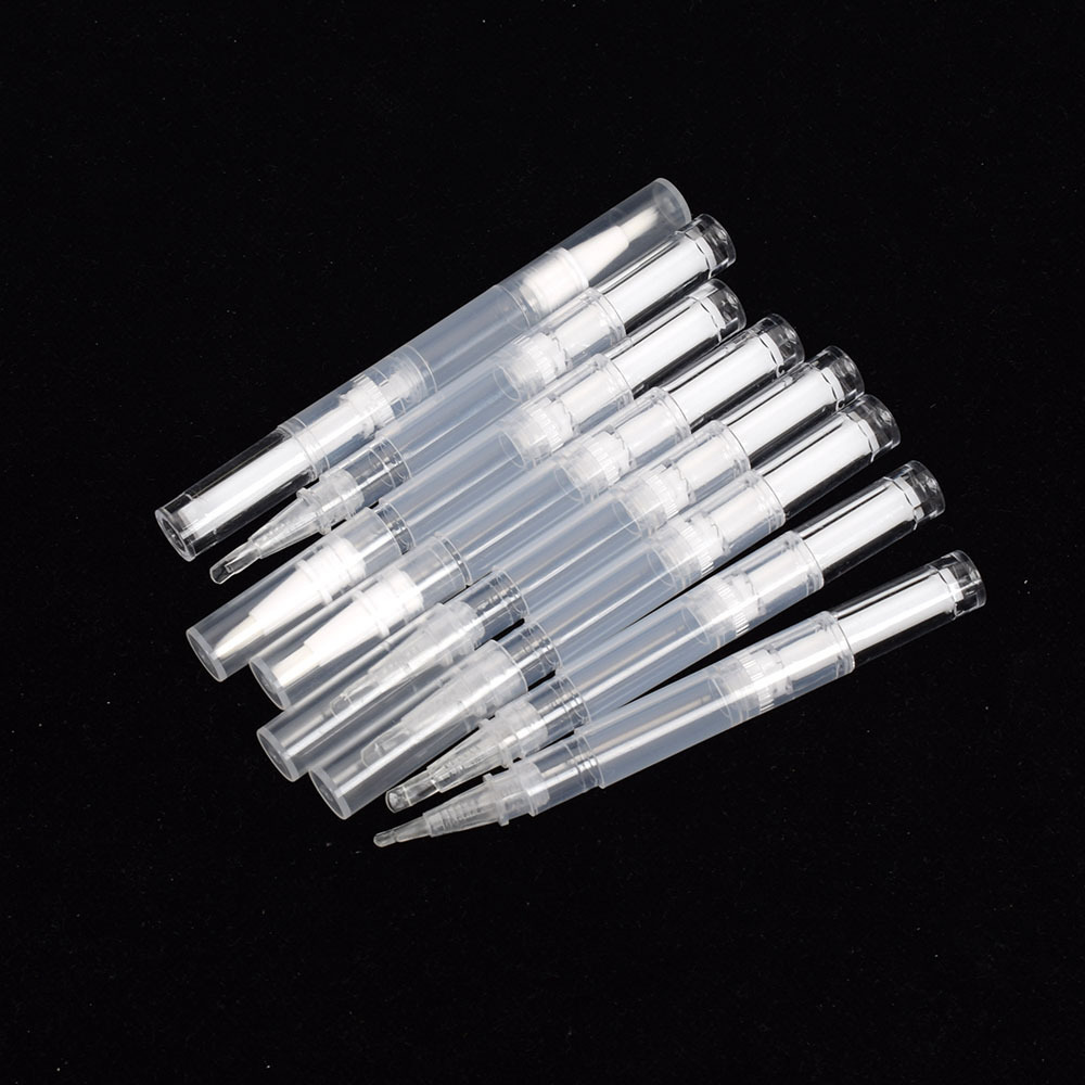 3ml 5ml Cuticle Oil Container Empty Twist Pen Brush End Nail Polish Applicator White