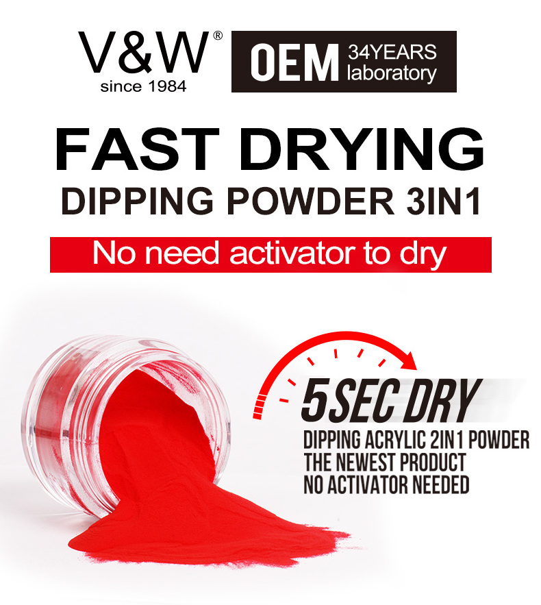 OEM 3 in 1  match Dipping Powder Fast Dry Acrylic powder gel for nails